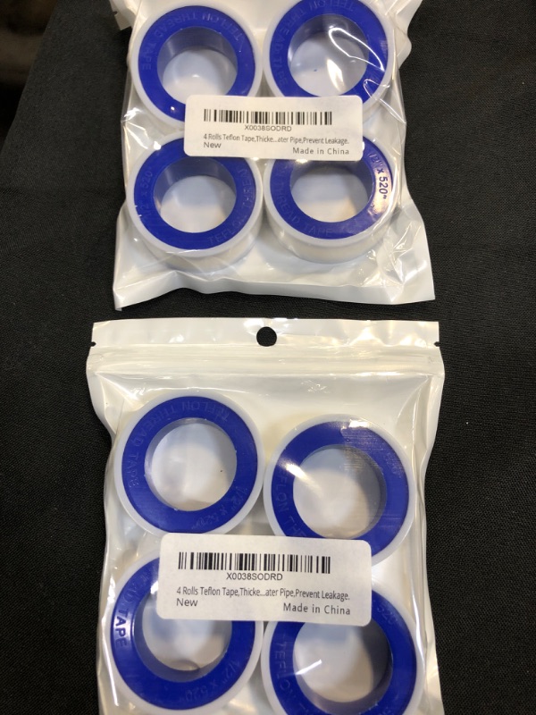 Photo 1 of 4 Rolls Teflon Tape,Plumbers Tape(1/2 Inch X 520 Inches),PTFE Tape for Sealing Tape,Plumbing Tape,Sealant Tape,Thread Seal Tape for Shower Head,Water Pipe,Prevent Leakage,Thicker  2 PACKS