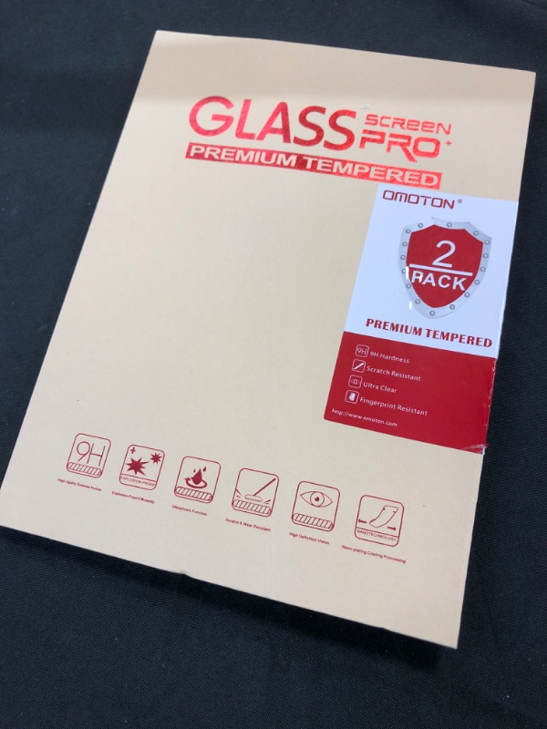 Photo 2 of OMOTON [2 Pack] Screen Protector Compatible with iPad 9th 8th 7th Generation (10.2 Inch, iPad 9/8/7, 2021&2020&2019) Tempered Glass/Apple Pencil Compatible