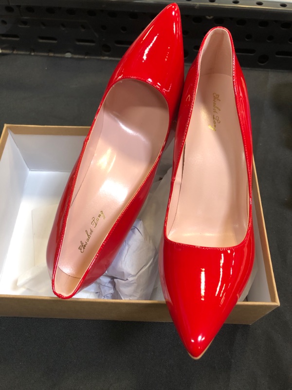 Photo 1 of Elisabet Tang Women Pumps, Pointed Toe High Heel 4.7 inch/12cm Party Stiletto Heels Shoes 11 Red