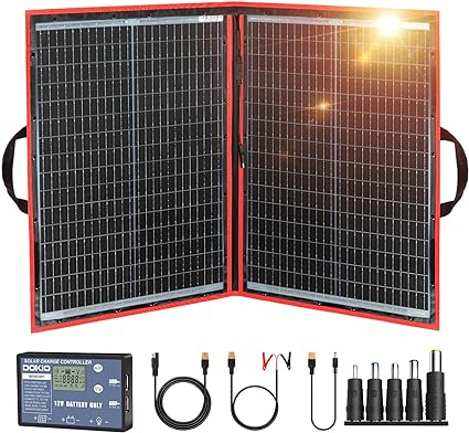 Photo 1 of Dokio 110w 18v Portable Foldable Solar Panel Kit (21x28inch, 5.9lb),Solar Controller 2 USB Output to Charge 12v Batteries/Power Station (AGM, Lifepo4,Jackery) Rv Camping Trailer Emergency Power