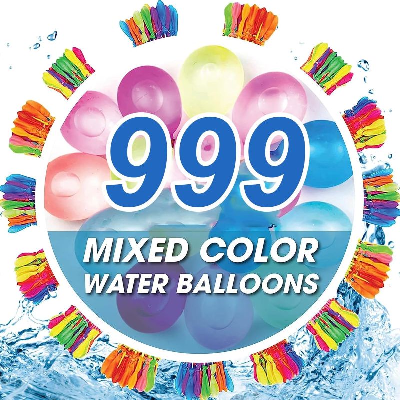 Photo 1 of 999 PCS Colorful Water Balloons Instant Balloons Easy Quick Fill Balloons Splash Fun for Kids Girls Boys Balloons Set Party Games yard games Toy& Games.