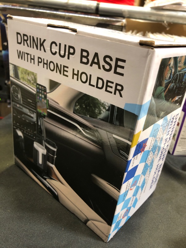 Photo 2 of  Car Cup Holder Phone Mount,Universal Auto Cell Phone Stand with Drink Expand Cup Holder,360° Rotation Compatible with All Mobile Phones and All Car