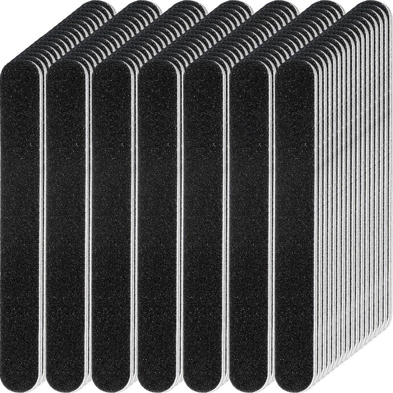 Photo 1 of  200 Pcs Nail Files for Acrylic Nails 100/180 Grit Double Sided Nail Files Reusable Emery Boards for Nails Black Nail Buffering Files Professional Manicure Tools for Home and Salon