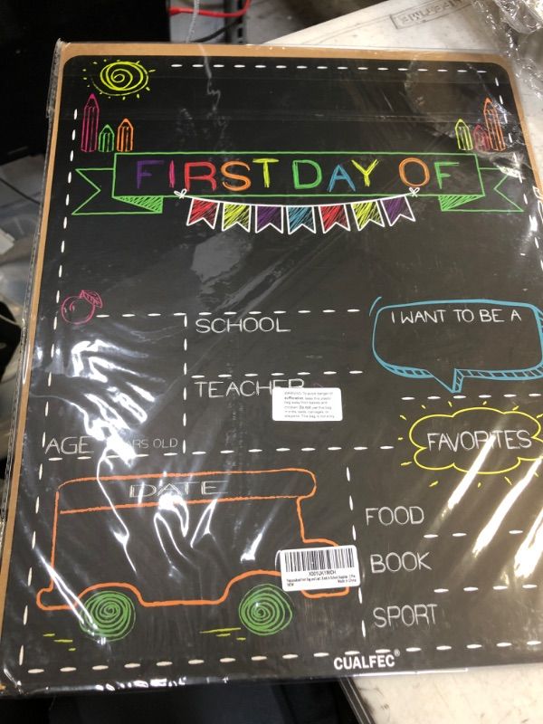 Photo 1 of Personalized First Day and Last Day of School Sign 13" x 16" Large Chalkboard Style Photo Prop Back to School Supplies - 2 Pcs