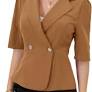 Photo 1 of Cnkwei Womens Casual Blazers Short Sleeve Lapel Collar Buttons Work Office Blazer Jackets -- Size Small
