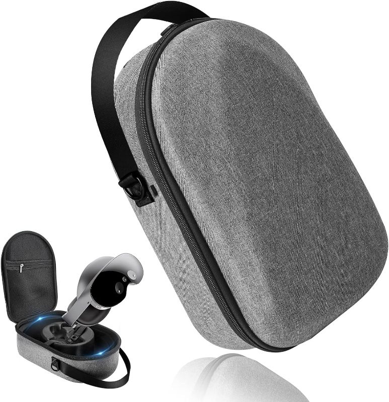 Photo 1 of for Meta Quest Pro Carrying Case, Hard Travel Case All-in-One VR Gaming Accessories Storage, Compatible for Oculus Quest Pro Elite Strap Headset and Controllers and More Accessories
