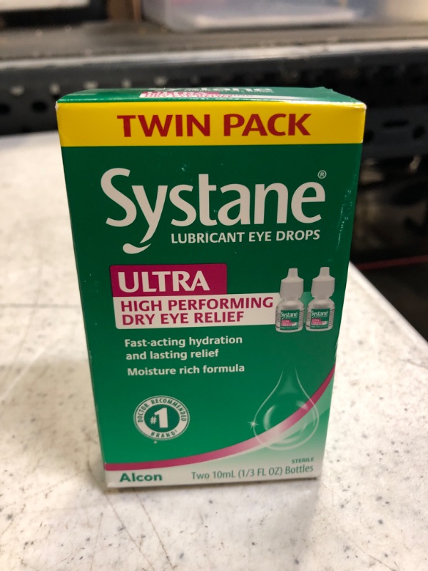 Photo 2 of Systane Ultra Eye Drops, Lubricant, High Performance, Twin Pack - 2 pack, 10 ml bottles