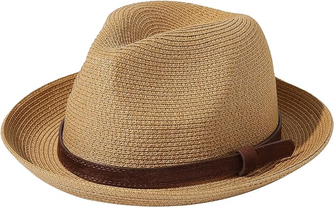 Photo 1 of Lanzom Men Women Straw Foldable Roll up Hat Fine Braid Fedora Summer Beach Sun Hat
