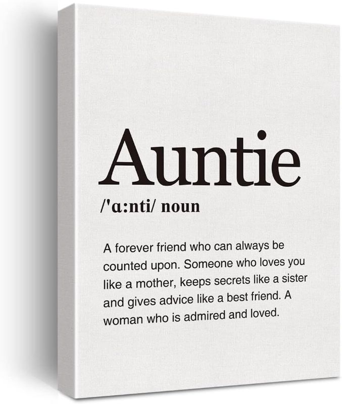 Photo 1 of Auntie Definition Wall Print Poster Canvas Wall Art Framed Family Artwork Decoration Home Decor Present to Sister Friends Gift