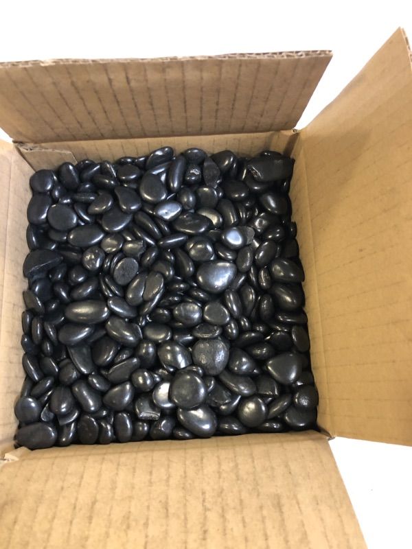 Photo 3 of 5 Pounds River Rocks for Plants,0.4" - 0.6" Black Stones for Garden Landscaping,Aquarium Rocks Black,Landscaping Rocks for Fish Tank,Black Pebbles for Plants, River Rocks for Vases, Garden, Aquarium
