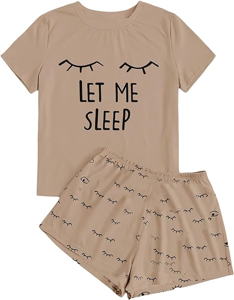 Photo 1 of Kingdenergy Girls Summer Cute Print Shorts Set T-Shirt and Short Pant 2 Piece Outfits Clothing Sets 5-6 YRS 
