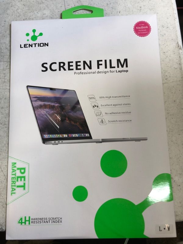 Photo 2 of LENTION Screen Protector for 2019 MacBook Pro (16-inch, with Thunderbolt 3 Ports), Model A2141, with Touch Bar, HD Clear Protective Film with Hydrophobic Oleophobic Coating

