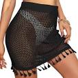 Photo 1 of ANGGREK Women's Swimsuit Cover Up Crochet Sheer Short Beach Skirt Bikini Cover Up Skirt -- One Size
