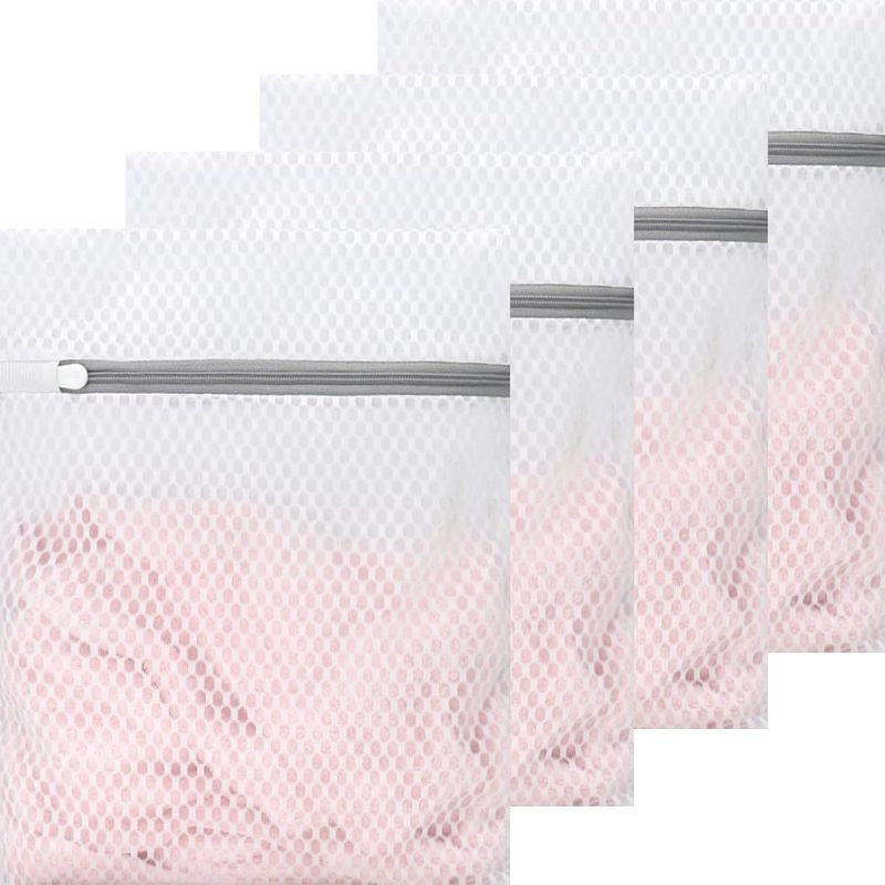 Photo 1 of 4 Pack Mesh Laundry Bags, Bra Washing Bags, Durable Zipper Mesh Laundry Bag, Bra Laundry Bag Underwear Brassiere Washing Bags