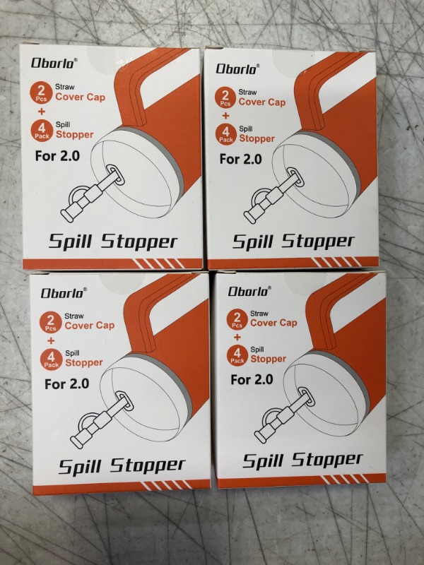 Photo 2 of 4Pack Lot , 4 Pack Upgraded Silicone Spill Stopper for Stanley Cup 2.0 40oz/30oz, Essential Leak-Proof Stan-ley Cup Accessories, Including 2 Straw Cover Cap, 4 Square Spill Stopper and 4 Round Leak Stopper for Stanley 2.0