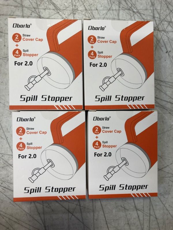 Photo 2 of 4Pack Lot , 4 Pack Upgraded Silicone Spill Stopper for Stanley Cup 2.0 40oz/30oz, Essential Leak-Proof Stan-ley Cup Accessories, Including 2 Straw Cover Cap, 4 Square Spill Stopper and 4 Round Leak Stopper for Stanley 2.0