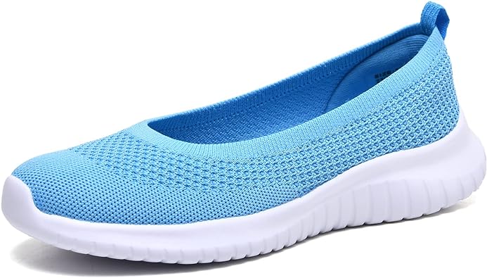 Photo 1 of Zuwoigo Women's Slip On Loafers Lightweight Breathable Casual Walking Shoes Light Blue Size 7