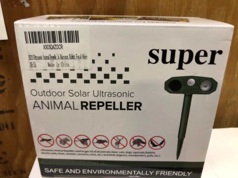 Photo 2 of 2023 Solar Ultrasonic Animal Repeller, Outdoor Animal Deterrent Solar Dog Chaser, Ultrasonic Solar Powered Animal Repeller Waterproof Animal Repeller Protect Farm for Dog, Cat, Bird, Rabbit, Raccoon