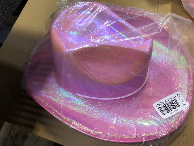 Photo 1 of 1PC PINK COWGIRL HAT LIGHT UP LED