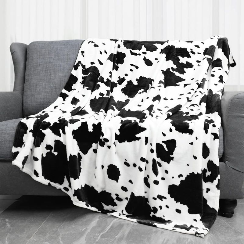 Photo 1 of Cow Print Blanket Fleece Soft Warm Plush Cow Blankets Baby Girls Boys Blankets Lightweight Cow Blankets and Throws for Sofa Couch Bed Perfect Cow Gift Kids Adults
