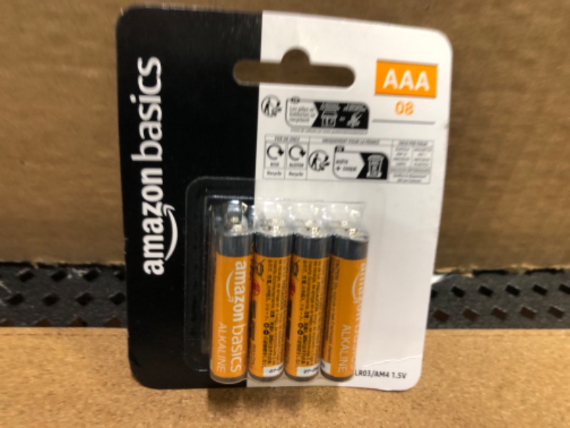 Photo 2 of Amazon Basics 8 Pack AAA High-Performance Alkaline Batteries, 10-Year Shelf Life, Easy to Open Value Pack,8 Count (Pack of 1)