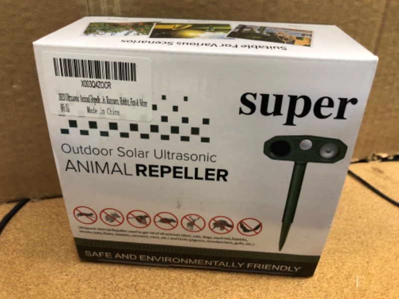 Photo 2 of 2023 Solar Ultrasonic Animal Repeller, Outdoor Animal Deterrent Solar Dog Chaser, Ultrasonic Solar Powered Animal Repeller Waterproof Animal Repeller Protect Farm for Dog, Cat, Bird, Rabbit, Raccoon