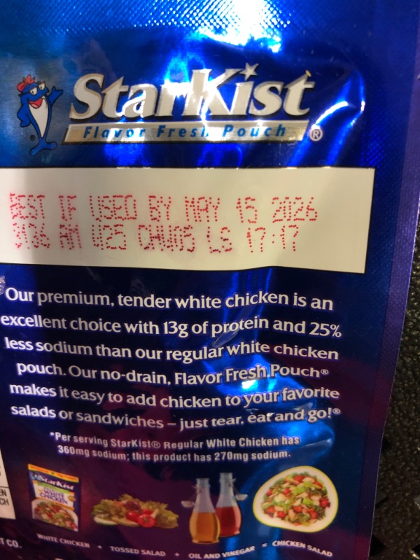 Photo 3 of 12 Pack Starkist White Chicken 25% Less Sodium - 2.6oz EXP 05/15/26