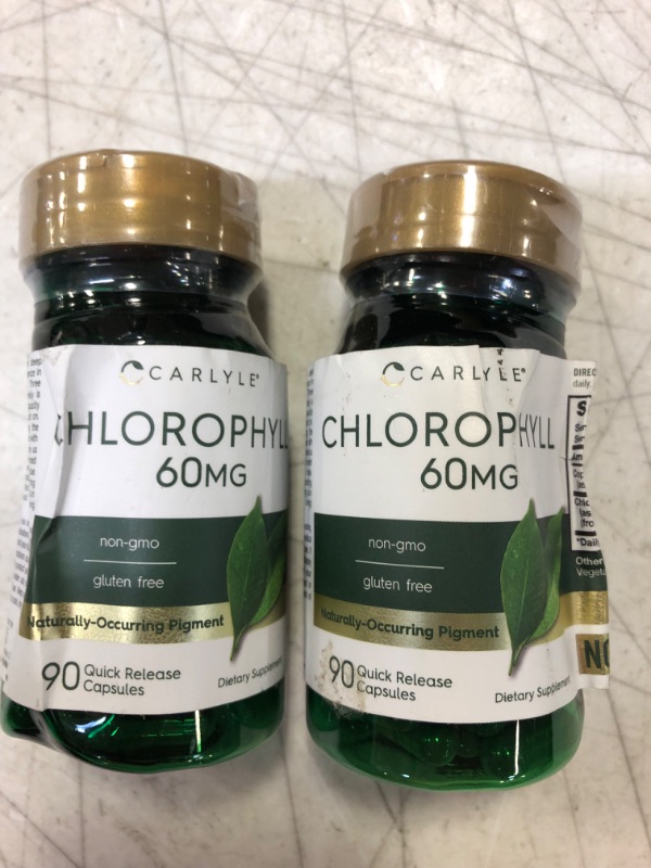 Photo 3 of 2 Pack - Carlyle Chlorophyll Pills | 90 Capsules | Naturally Occurring Pigment | Chlorophyll Concentrate Supplement | Non-GMO, Gluten Free Complex Exp 12/25