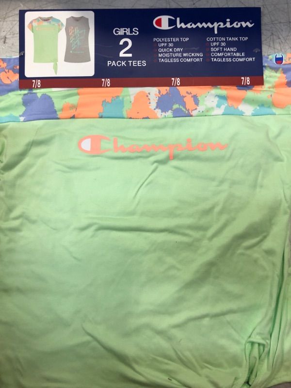 Photo 1 of Champion Girls 2 Pack Active Top Green Gray Size 7/8
