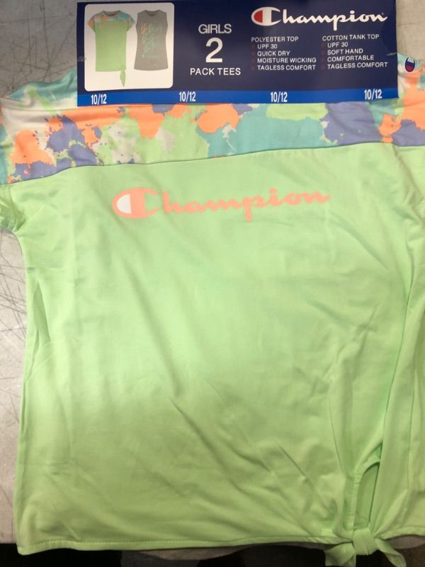 Photo 2 of Champion Girls 2 Pack Active Top Green Gray Size 10/12