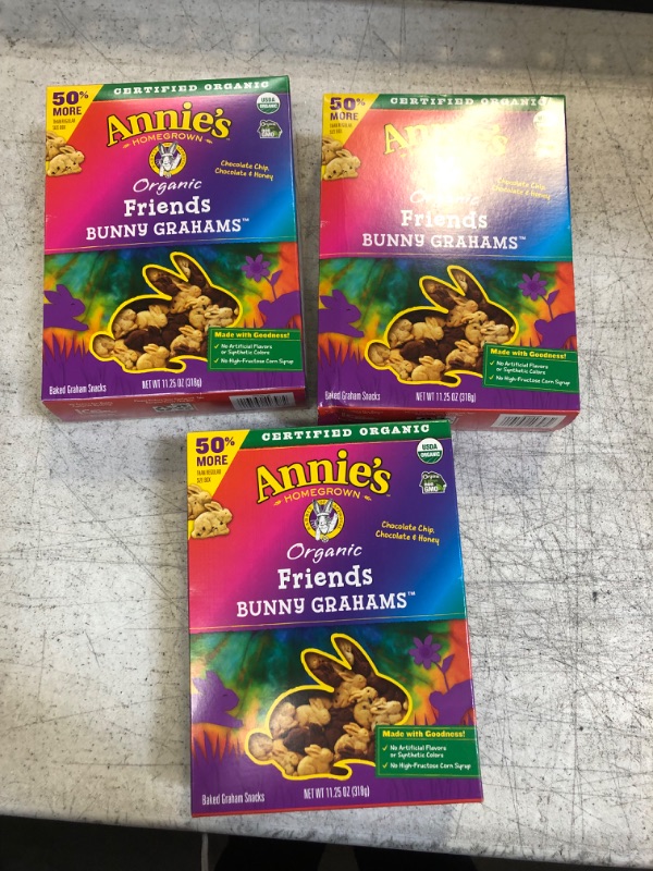 Photo 1 of 2202117 11.25 Oz Organic Friends Bunny Grahams (PACK OF 3) (BB 20SEP23)
