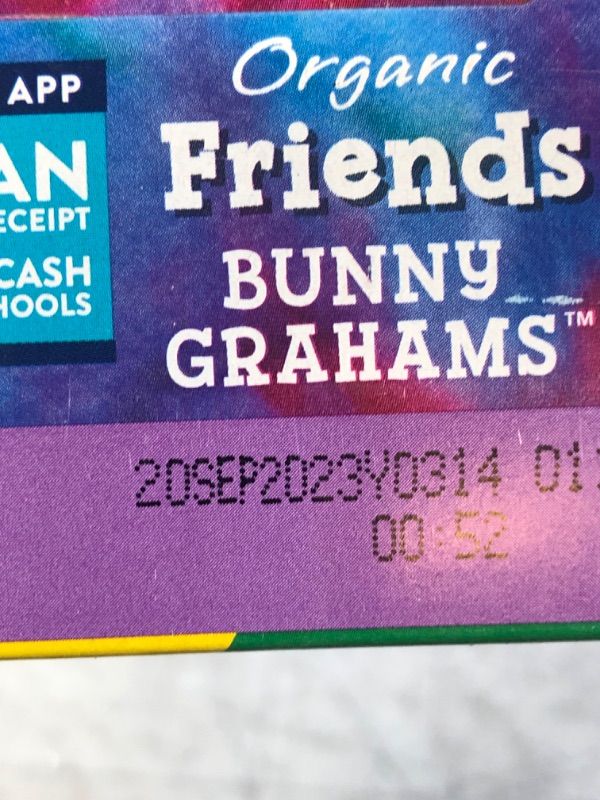 Photo 3 of 2202117 11.25 Oz Organic Friends Bunny Grahams (PACK OF 3) (BB 20SEP23)
