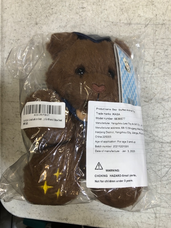 Photo 2 of IKASA Graduation Bear Stuffed Animal Plush Toy with Graduation Cap, 11" Bear Soft Toy Present Gift Preschool Kindergarten High School College Grad Party for Her Girl Boy Girlfriend (Bow Bear)