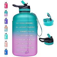 Photo 1 of ADOLPH Large Half Gallon Motivational Water Bottle with Straw and Chug Lids
