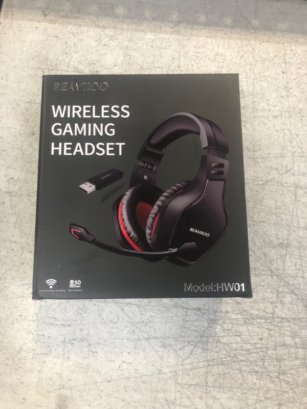 Photo 1 of BEAVIIOO 2.4G Wireless Gaming Headset with Microphone for PS4/PC/PS5/-50 Hours