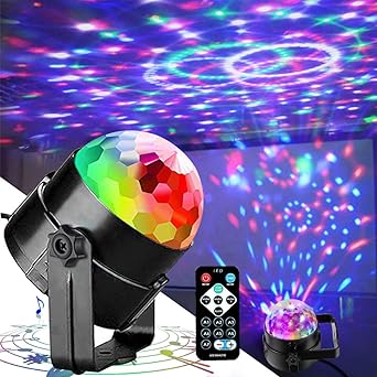 Photo 1 of Disco Lights Party Lights QinGerS Dj Stage Light 7 Colors Sound Activated for Christmas KTV Club Lights Romantic decorati
