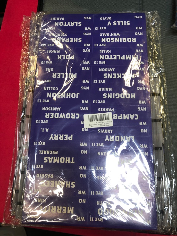 Photo 2 of Esjay Fantasy Football Draft Board 2023-2024 Kit, Extra Large with 800+ Player Stickers, Fantasy Draft Board 6ft x 4ft - 14 Teams 20 Rounds, Includes 2023 Top Rookie