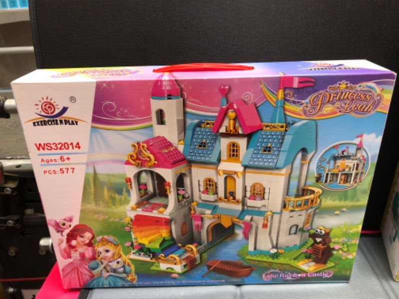 Photo 2 of Building Toy Deluxe Brick for Ages 6-12 Girls Boys,Princess Leah Lake Rainbow Castle Building Kit Castle Toy House Toys,Creative Building Toys,Recreat ???? Colored Castle