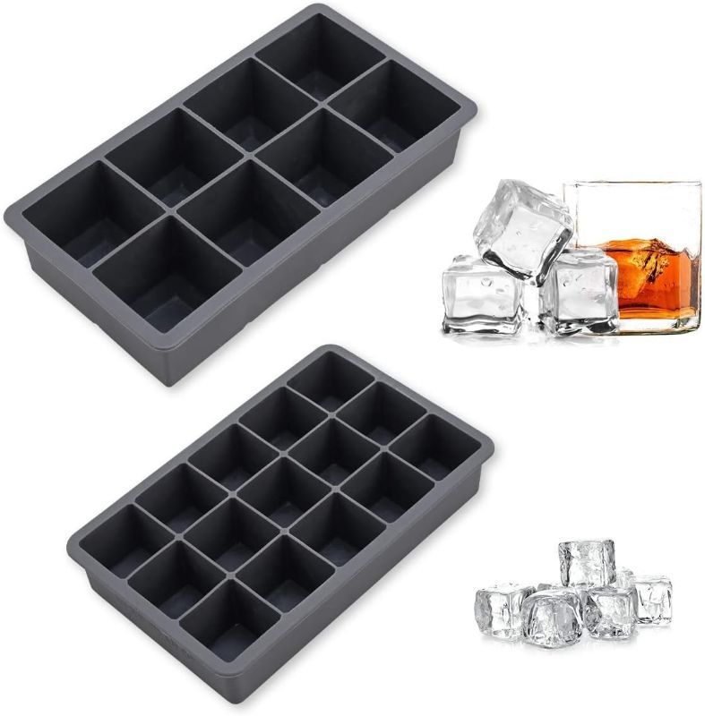 Photo 1 of 1/1
EuChoiz Silicone Ice Cube Trays 2 Different Sizes Ice Cube Molds, Small Crushed Ice Cube Flexible Easy Release Reusable And BPA Free Ice Trays 2 Pack Square