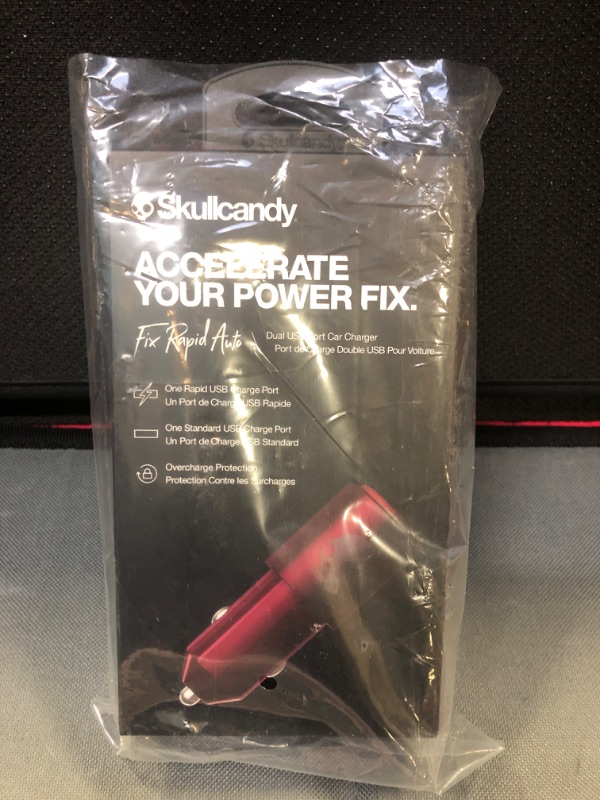 Photo 2 of Skullcandy Fix Rapid Auto AC Adapter with Dual USB Port - Deep Red Dual USB Adapter Deep Red