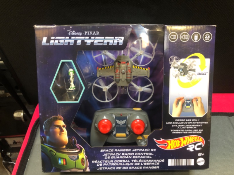 Photo 2 of Hot Wheels Rc Space Ranger Jetpack & Buzz Lightyear Figure, Remote-Control Flying Ship From Disney and Pixar Movie Lightyear