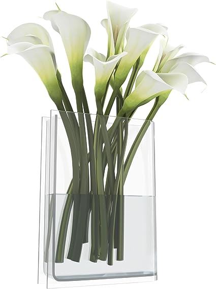 Photo 1 of  8" Clear Book Vase for Flowers, Room Decor, Aesthetic Artistic and Decorative Acrylic Vase (Clear)