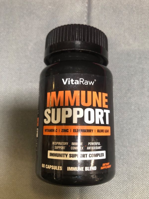 Photo 2 of   EXP 02-07-2025         Immune Support Vitamins - Elderberry with Zinc, Vitamin C, and Garlic for Adults - Sambucus Black Elderberry Capsules & Echinacea Immunity Renewal Complex - Powerful Vegan 10 in 1 Immune Defense