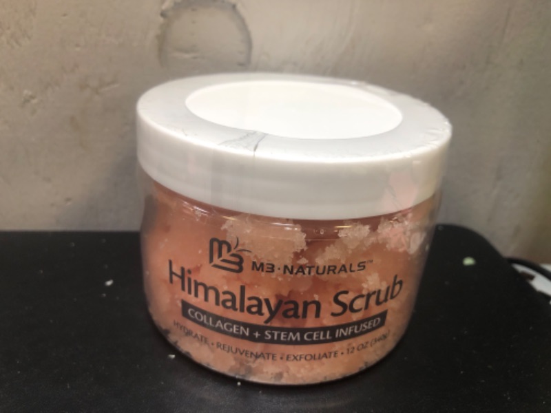 Photo 2 of Himalayan Salt Scrub Exfoliating Foot, Scalp & Body Scrub Infused with Collagen and Stem Cell Natural Exfoliating Salt Scrub for Toning Skin Cellulite Deep Cleansing SkinCare Scrub | Exfoliate and Moisturize by M3 Naturals Himalayan Scrub 1 Pack