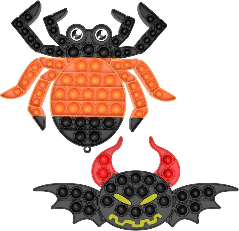 Photo 1 of 
PETBSNVB 2 Pack Spider and Devil Fidget Toy, Big Pumpkin Puzzles Popper, Mini Keychain Pop it, Halloween Fidget Bulk and Pack, Reduce Stress and Anxiety, Great Gift for Kid, Children on HalloweenPETBSNVB 2 Pack Spider and Devil Fidget Toy, Big Pumpkin Pu