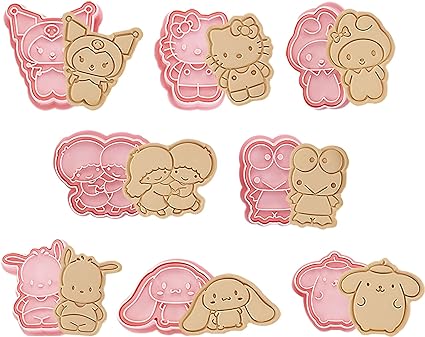 Photo 1 of 8 Piece Cartoon Fun Cookie Mold,Cartoon Cookie Cutter Set forEmbossing Cutter For Pastry Cheese Baking Kids Birthday Party. (Cartoon 1)