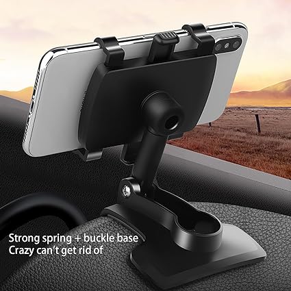 Photo 2 of ZAANU 360° Rotation, Sun Visor Dashboard Phone Holder, Multifunctional Anti-Shake Phone Holder Universal, Suitable for All Smartphones- Black