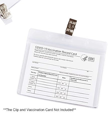Photo 1 of   10 PCS  CDC Vaccination Card Protector 4 X 3 in Immunization Record Vaccine Cards Holder Clear Vinyl Plastic Sleeve with Waterproof Type Resealable Zip
