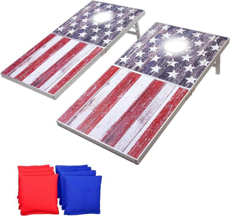 Photo 1 of GoSports Classic Regulation Size Cornhole Set - Includes 8 Bean Bags & Rules
