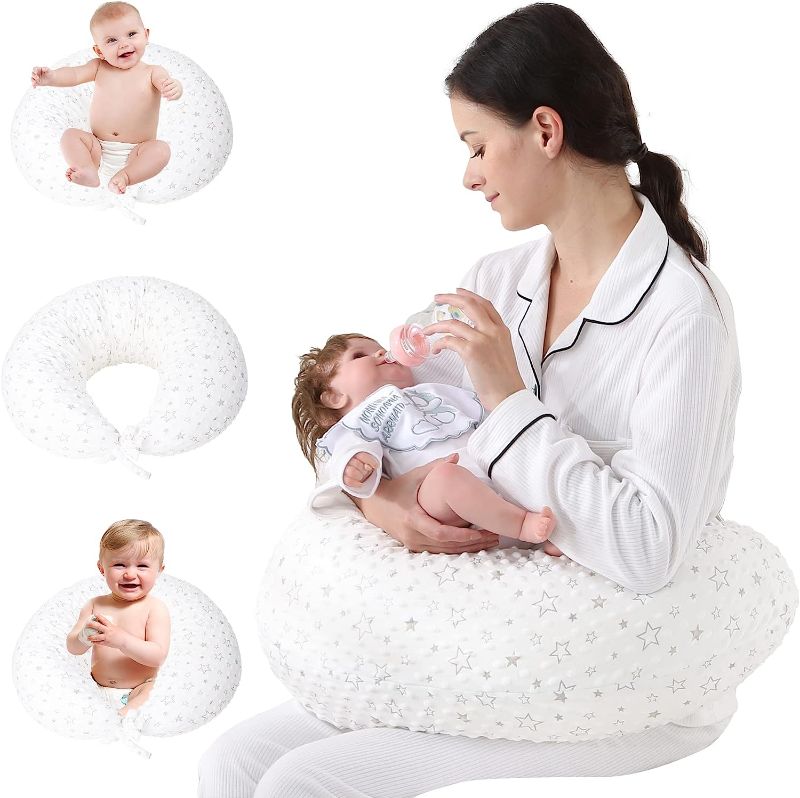 Photo 1 of DancesCat Nursing Pillow, Original Plus Size Breastfeeding Pillows, Bottle Feeding,Baby Support, Tummy Time Pillow with Adjustable Waist Ties and Removable Cover- Gifts for Moms
